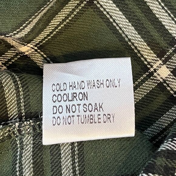 Princess Polly Nora Oversized Forest Green/White Plaid Button Front Shirt 2/XS - Picture 8 of 9